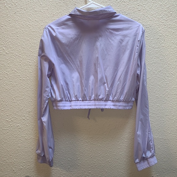 Lovers & Friends Lavender Crop zip-up Retro Windbreaker lightweight crop jacket - Picture 17 of 17